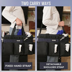SCAVATA Wearable Cleaning Caddy Bag, Cleaning Caddy Supplies Organizer with Handle & Shoulder Straps for Housekeepers, Under Sink & Car Cleaning Tool Organizers with 4 Foldable Divider Navy (DarkBlue) - color: DarkBlue