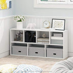 Furinno LUDER Book Shelf, 7-Cube Bookshelf, Bookcase with Open Shelves, 9.4 x 19.5 x 41.7, Easy Assembly, for Living Room, Bedroom, Home Office, White - color: White, size: 7-Cube