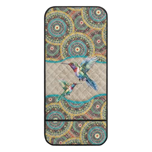 Boho Mandala Hummingbird Print Couch Arm Rest Cover Anti-Slip Furniture Protectors for Pet Cat Dog, Stain Resistant Arm Covers for Sofa with 2 Pockets Modern Home Decor - color: Boho Mandala Hummingbird