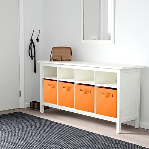 PowerKing Collapsible Storage Cubes with Handles, Fabric Foldable Bins for Closet Shelves, Durable Organization Storage Bins, 10.5'' x 11'' x 10.5'', 2 Pack, Orange - color: Orange, size: 2Pack