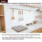 Bamboo Spice Rack Drawer Organizer - 8 Pieces Set- 10" Wide Per Piece - Combine Pieces Into 20" Wide Rack (10" or 20") - size: 20"