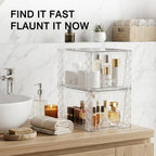 Bathroom Organizers and Storage Boxes 4pack, 7in Stackable Storage Drawers Plastic Simply Assembled Containers Bins Suitable for Cosmetics, Bathroom, Kitchen, Cabinets, and Snack Storage Boxes