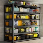 Heavy Duty Garage Shelving, 6-Tier Metal Storage Shelves, 3600LBS, 82" H Adjustable Industrial Rack, Steel Utility Shelf Unit for Warehouse, Garage, Basement, Kitchen, 45" W x 20" D x 82" H - size: 45"W x 20"D x 82"H