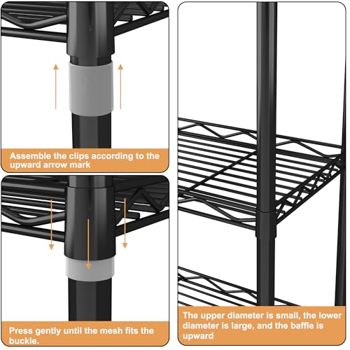 HOMEFORT 5-Tier Wire Shelving Unit, Extra Wide Metal Storage Rack, Free Standing Rack, Durable Organizer Perfect for Pantry Closet Kitchen Laundry Organization in Black, 29" W x 14" D x 61" H - color: Black, size: 5 Tiers-29”W