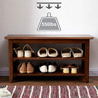 XKZG Storage Bench Wooden Shoe Rack Bench Rustic Solid Wood Entryway Bench (Brown,23.6") - color: Brown, size: 23.6"W x 11.8"D x 16.5"H