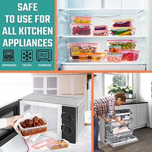 38 Pcs Large Food storage containers-85 oz to Small Container Stackable Kitchen storage bowls sets-BPA Free Leak proof Plastic food Storage Containers with lids airtight-Microwave freezer safe - color: Color-of-38Pcs