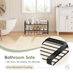 2 Tier Shoe Rack, 27 Inch Wide Stackable Shoe Shelf Organizer for Closet,Sturdy Frame Metal, Adjustable, Black - size: 2 Tier