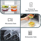 VERONES 30 Pieces Glass Meal Prep Containers Set, Stackable Food Storage Containers with Lids-Airtight Glass Lunch Containers，for Microwave, Oven, Freezer & Dishwasher,White - color: White