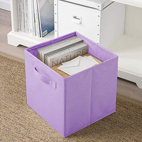 PowerKing Collapsible Storage Cubes with Handles, Fabric Foldable Bins for Closet Shelves, Durable Organization Storage Bins, 10.5'' x 11'' x 10.5'' (6 Colors Mix, 6Pack) - color: 6 Colors Mix, size: 6Pack