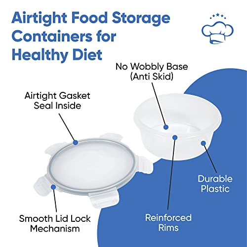 Chef's Path 32 Piece Airtight Food Storage Containers with Easy Snap Lids, 16 Containers and Lids, Stackable Kitchen and Pantry Canisters for Meal Prep and Food Storage - Transparent - color: Pack of 16