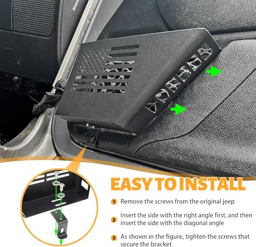 MAIKER 4PCS Metal Front Rear Door Storage Box Compatible with 2007-2018 Jeep Wrangler JK 4 Door, Replaces OEM Door Nets, Expands Interior Storage Space - size: JK/JKU Front ＆ Rear