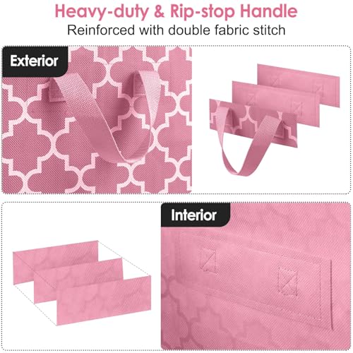 WISELIFE Storage Bags 3 Pack/100L Large Blanket Clothes Organization and Storage Containers for Comforters,Bedding, Foldable Organizer with Reinforced Handle, Clear Window, Sturdy Zippers,Pink - color: Pink, size: 3 x 100L