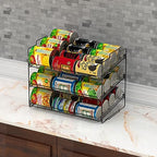Deco Brothers Stackable Can Rack Organizer for Kitchen and Pantry, 3 Tier, Black - color: Black