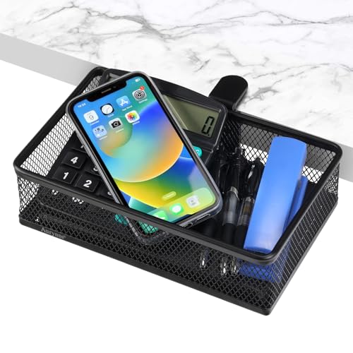 Clip-on Drawer organizers, desk organizer,can be clipped around the table to store small items. (Black - Small), Bronze Gold - style: Black - Small