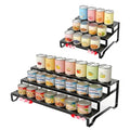 Attelite 3 Tier Expandable Can Rack Organizer for Pantry, Adjustable 13"-21" Metal Soda Can Organizer, Pantry Organization Canned Food Storage Holder for Kitchen Cabinet Countertop, Black 1Pack