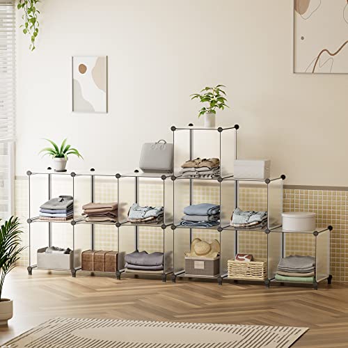 HOMIDEC 6-Cube Storage Organizer, Closet Organizer Storage Shelf Bookcase Bookshelf with Metal Hammer, Storage Cubes Organizer Cabinet for Kids, Closet, Bedroom, Bathroom, (11.8x11.8x11.8 inch) - color: Transparent, size: 11.8 x 11.8 x 11.8 Inch