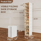 ANTBOX Shoe Organizer Storage Box, Portable Folding Shoe Rack For Closet With Magnetic Clear Door,Large Sneaker Cabinet Bins Sturdy Easy Assembly 10 Layers-10 Grids - size: 10 Layers-10 Grids