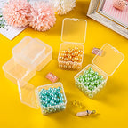 48 Packs Clear Small Plastic Containers Transparent Storage Box with Hinged Lid for Small Items Crafts Jewelry (2 x 2 x 1.4 Inches) - size: 2 x 2 x 1.4 in