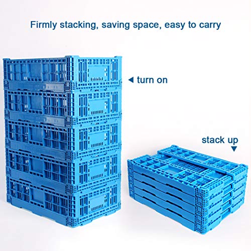 Collapsible Storage Bin Containe， 52 Liter Transfer box,crate Transit storage of various items (23.6" L x 15.7" W x 8.6" H-two) - size: 23.6" L x 15.7" W x 8.6" H-two
