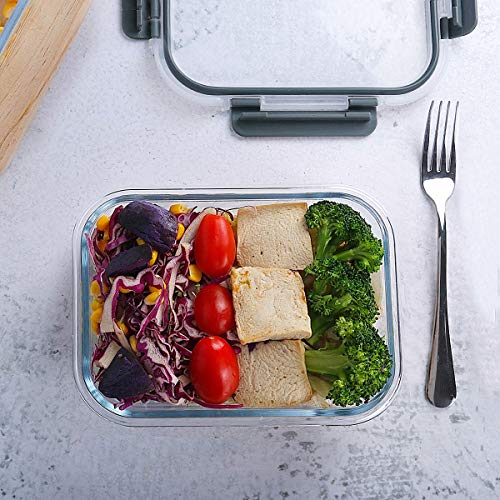[8-Pack,30 oz]Glass Meal Prep Containers,MCIRCO Glass Food Storage Containers,Airtight lunch Containers with Lids, Microwave, Oven, Freezer and Dishwasher, White - color: White