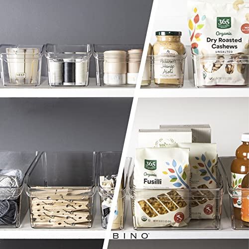 BINO | Plastic Storage Bins, Small | THE CURVE COLLECTION | Multi-Use Organizer Bins | Storage Containers Kitchen, Pantry and Home Organization | Fridge Organizers | Pantry Organization and Storage - size: X-Small