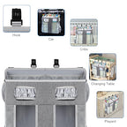 Accmor Changing Table Diaper Organizer, Hanging Diaper Caddy Organizer Stacker for Cribs Changing Table Playard Wall Baby Essentials Storage, Grey - style: Double Enlarged-Grey