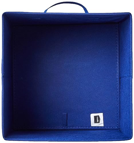 Amazon Basics Collapsible Fabric Storage Bins, Cube Organizer with Handles, 13"x13"x13", Navy, 6-Pack - color: Navy, size: 13"x13"x13"