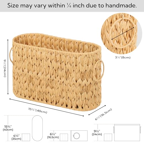 GRANNY SAYS Toilet Paper Storage, Bathroom Storage Basket, Toilet Paper Basket for 6 Mega Rolls, Toilet Paper Holder with Storage, Wicker Basket for Bathroom Accessories - color: Nature, size: 15¾"L x 6½" Wx 9½"H (No Lid)