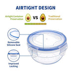 KIGI 4 PACK 20oz Plastic Round Bowls with Lid Leakproof Food Storage Container Set Small Meal Prep Containers Bento Box - size: 2.5 cup (8-Piece)