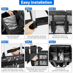 LIWSHWZ Rolling Cleaning Caddy Bag with Detachable Trolley & Lid,for Cleaning Supplies Organizer,Portable Large Cleaning Bag with Wheels for Housekeepers,with Shoulder Strap and Thickened Trailer Leg