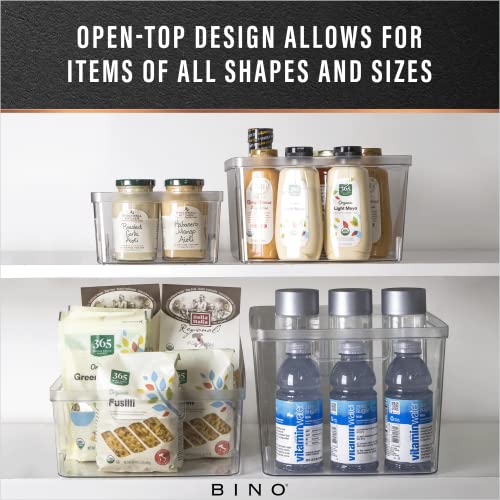 BINO | Plastic Bins, Large - 2 Pack | THE LUCID COLLECTION | Multi-Use| Built-In Handles | BPA-Free | Clear Storage Containers | Fridge Organizer | Pantry & Home Organization - size: 2PK - LARGE