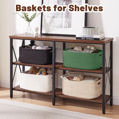 OIAHOMY Storage Basket for Shelves, Closet Cube Storage Bins Baskets for Clothes Blanket Towels, Baby Nursery, Toy Baskets Box, Woven Rope Basket, 15.75 * 11.81 * 7.09 IN, 2 Packs White - color: White, size: 15.75*11.81*7.09