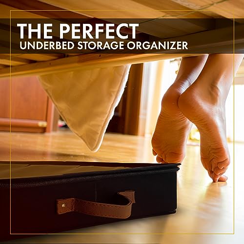 HOMELUX THEORY 2pc Low Profile Under Bed Storage Containers, Thin Under Couch Storage Organizer with Bins & Lids, Underbed Storage Box Ideal for Seasonal Clothes, Blankets, Fabric & Shoes (Black) - color: Black, size: Large Low Profile (2pc)