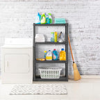 Sterilite 4 Shelf Unit, Heavy-Duty Shelving Storage and Utility Rack - Standing Plastic Organizer Shelves for Kitchen, Bathroom, and Garage - size: 4-Shelf, style: 1 Pack