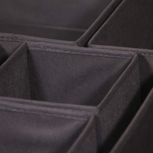 DIOMMELL 12 Pack Foldable Cloth Storage Box Closet Dresser Drawer Organizer Fabric Baskets Bins Containers Divider for Baby Clothes Underwear Bras Socks Lingerie Clothing,Dark Grey 444 - color: Dark Grey
