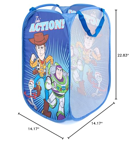 Jay Franco Disney Pixar Toy Story Pop Up Hamper - Mesh Laundry Basket/Bag with Durable Handles - Features Woody, Buzz Lightyear & Forky (Official Disney Product) - color: Toy Story