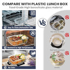 HOTEC 35OZ Glass Food Storage Container, Airtight Glass Lunch Fruit Containers with Lids - Microwave, Oven, Freezer and Dishwasher Safe, 4-PACK - size: 4Pack 35OZ