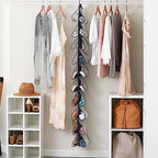 Household Essentials Over-the-Door Cotton Blend and Plastic Shoe Organizer with 20 Storage Pockets, Denim - color: Denim