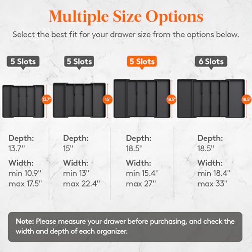 Lifewit Utensil Organizer for Kitchen Drawers, Expandable Cooking Utensil Tray, Adjustable Cutlery Silverware Flatware Holder, Plastic Spatula Tools Storage Divider, 16- 28 x 18.5", Black - color: Black, size: XL(16-28''W x 18.5''D)