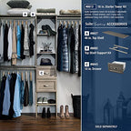 ClosetMaid SuiteSymphony Wood Top Closet Shelf, 48-Inch Wide, Graphite Grey - color: Graphite Grey