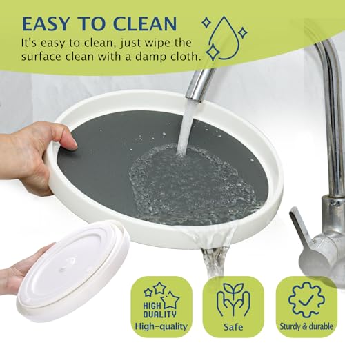 Lazy Susan Turntable, Set of 4, 10 Inch Non-Skid Lazy Susan Organizer for Cabinet, Pantry Organization, Kitchen Storage, Bathroom Sink Cabinet, Refrigerator, Countertop, Spice Rack (4 Pack 10 in) - size: Grey 10 In 4 Pack