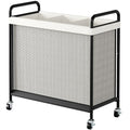 WOWLIVE Laundry Hamper 3 Section, 120L Rolling Laundry Basket with wheels and Removable Liner Bag, Laundry Sorter with Metal Handle, Large Clothes Hamper for Laundry Room, Bathroom and Dorm, Beige - size: 3-Section