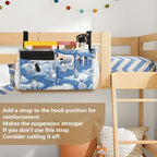 Bedside Caddy Hanging Bunk Bed Caddy Bed Organizer Hanging Pocket with 2 Hooks Bedside Storage Organizer Pocket Bag Holder Blue Penguins Ice Floes Snow Water - color: Blue Penguins Ice Floes Snow Water