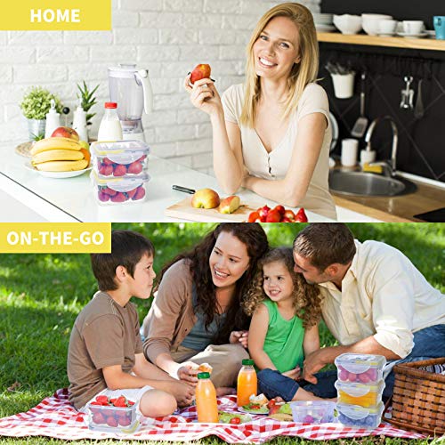 KIGI Small Plastic Food Storage Container Set for Snack, Puree, Lunch & Meal Prep, BPA-Free, Airtight lids, Leak-Proof Mini Bento box (0.75 Cup, 8 Piece Set) - size: 0.75 cup (8-Piece) B