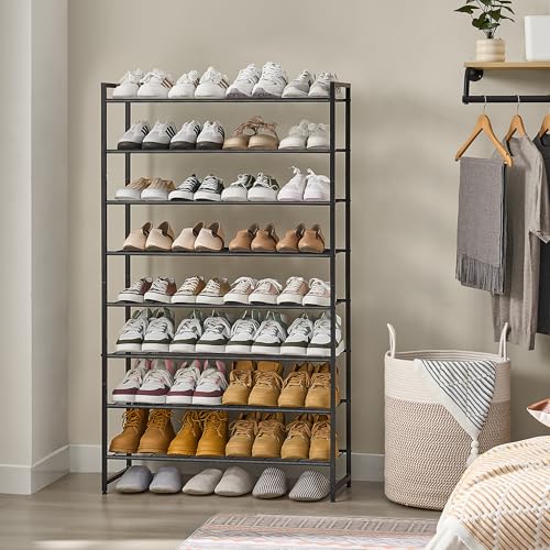 Nunsino Shoe Rack for Closet, Metal Shoe Organizer, 8 Tier Garage Shoe Rack Max Holds 40 Pairs,Shoe Storage shelf,Entryway, Black - color: Black, size: 8 Tier