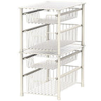 Simple Houseware Stackable Sliding Basket Organizer Drawer, White, 2-Tier - color: White, size: 2-tier