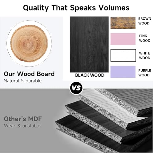 OPNICE Desk Organizers and Accessories, Adjustable Computer Monitor Stand Riser, Laptop Stand for Desk, Office Desk Accessories & Workspace Organizers for Home Office, Black Wood - color: Black Wood