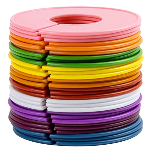30PCS Closet Dividers Clothes Organizers - Sukh Closet Organizers Plastic Clothes Size Dividers Labels Separators for Garment Organizer Boutique Hanger Clothing Rack No Burrs 10 Assorted Colors