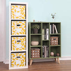 MAX Houser Fabric Storage Bins Cubes Baskets Containers with Dual Plastic Handles for Home Closet Bedroom Drawers Organizers, Flodable, Set of 6 (Yellow) - color: 22 yellow