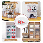 US 15 Clear Entryway Shoe Storage Boxes Stackable XXL, 8 Pack Clear Shoe Boxes Stackable for Closet, Drop Front Large Plastic Shoe Containers Collecting Sneakers - color: CLEAR 8 PACK